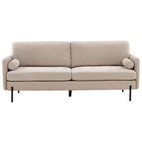 2-SITZER-SOFA ANTIBES - Beige/Schwarz, Design, Textil/Metall (209.5/86/87cm) - Livetastic