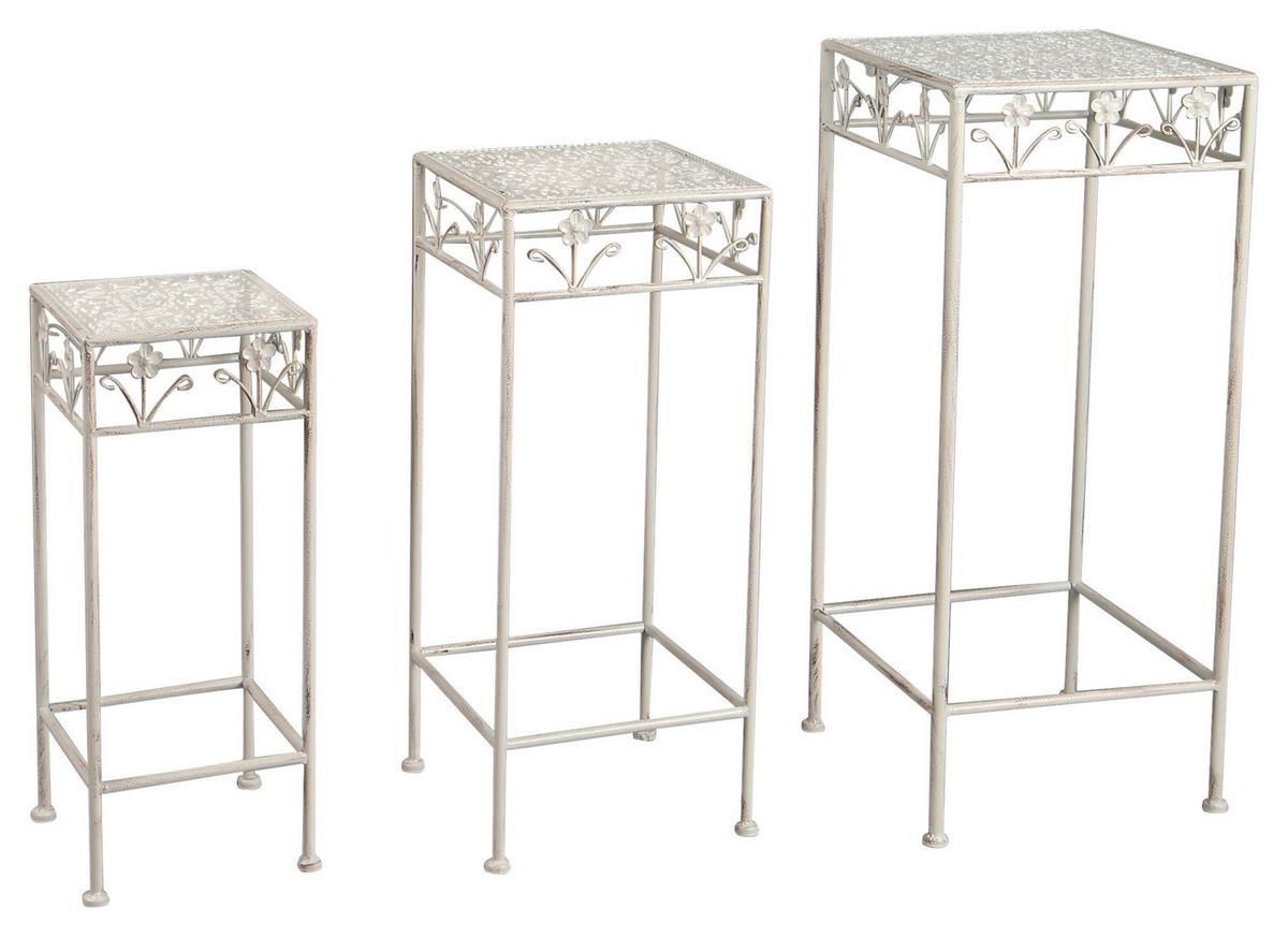 Stalak Za Cvijeće Paula - bijela, Moderno, metal (30x70x30/25x60x25/20x50x20cm) - Zandiara