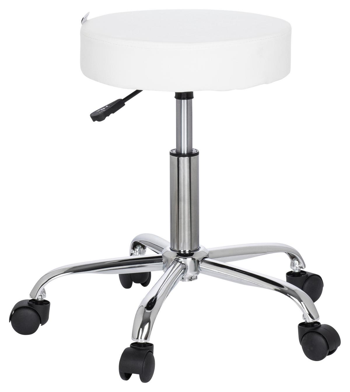 Bürohocker Operator II Chromfarben/Weiß - Chromfarben/Weiß, MODERN, Kunststoff/Textil (57/45/57cm) - MID.YOU