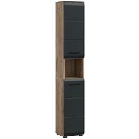 HOCHSCHRANK ICE - Eiche dunkel/Schwarz, Basics, Holzwerkstoff/Kunststoff (30/185/30cm) - MID.YOU