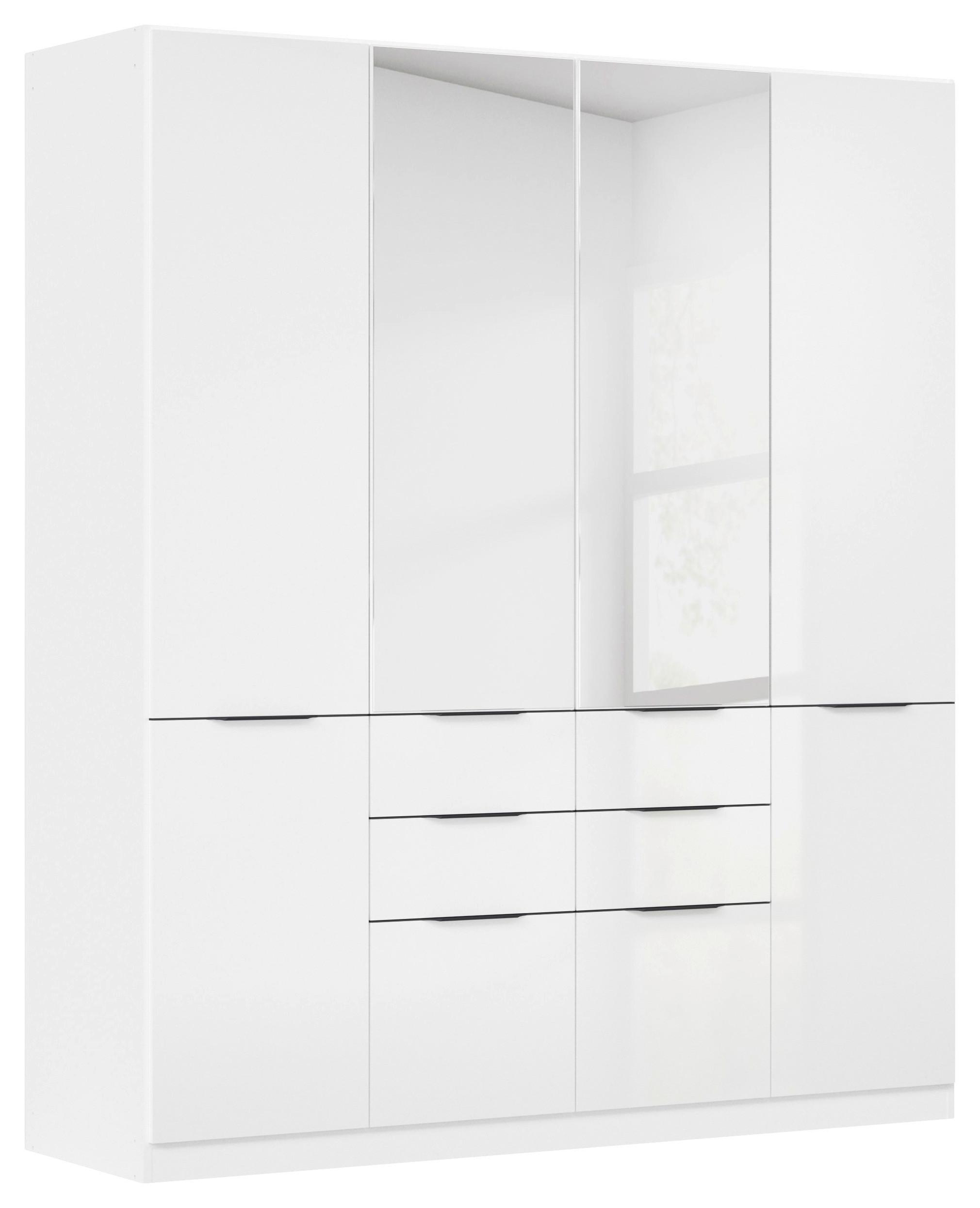 Drehtürenschrank Max in Weiß ca. 181x210x54cm - Weiß Hochglanz/Weiß, KONVENTIONELL, Holzwerkstoff/Kunststoff (181/210/54cm) - Mömax