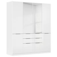 Drehtürenschrank Max in Weiss ca. 181x210x54cm - Weiss Hochglanz/Weiss, Konventionell, Holzwerkstoff/Kunststoff (181/210/54cm) - Mömax