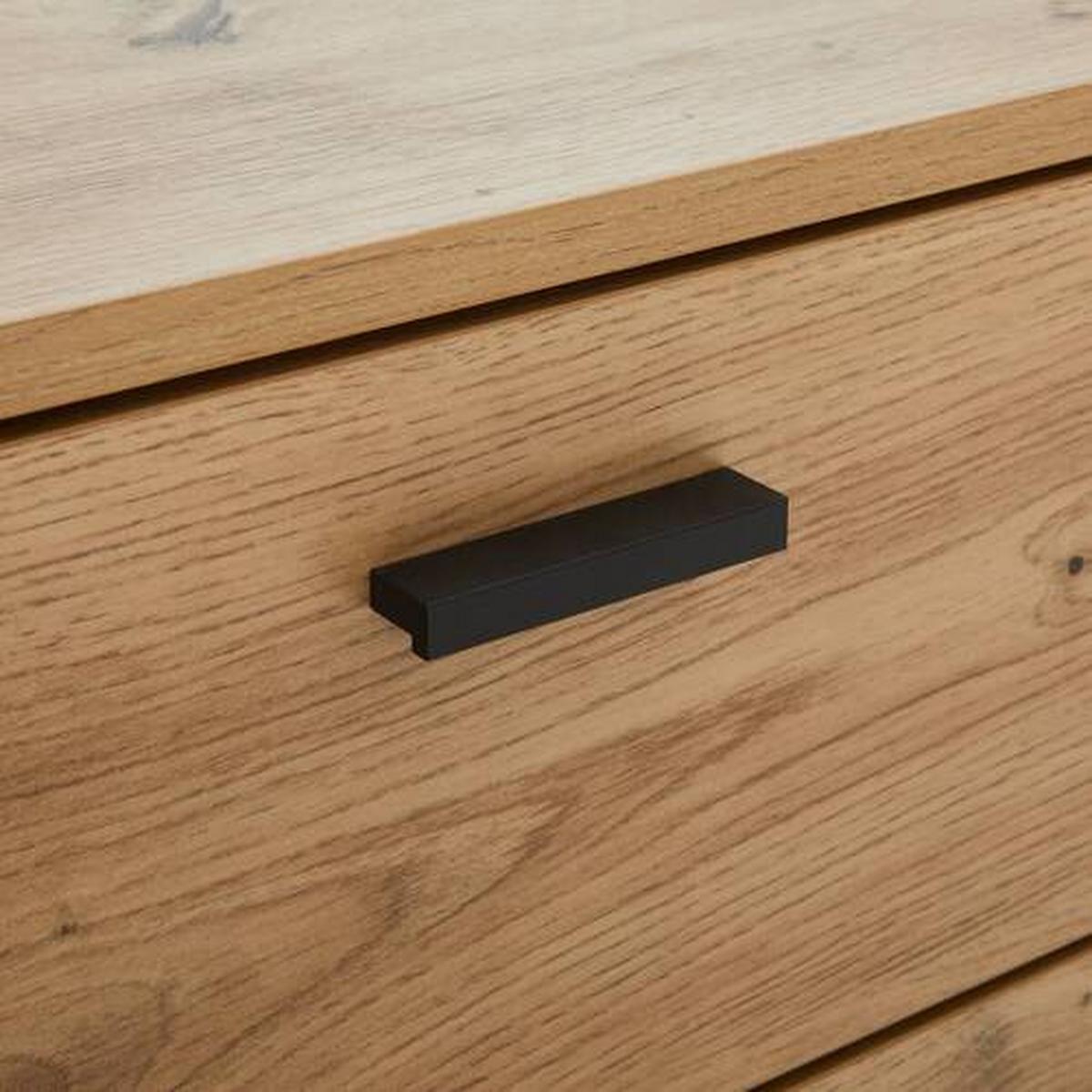 KOMODA SZEROKA THOMAS - kolor dębowy/czarny, Lifestyle, materiał drewnopochodny/metal (103/86/40cm) - MID.YOU