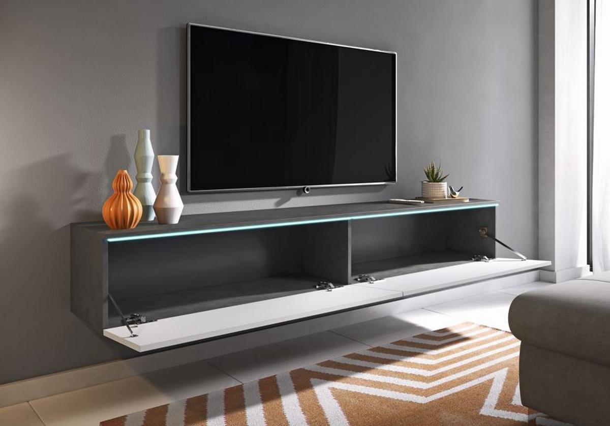 Nizka Omarica Lowa, Antracit, Bela, Led - siva/bela, Trendi, umetna masa/leseni material (180/30/33cm) - P & B