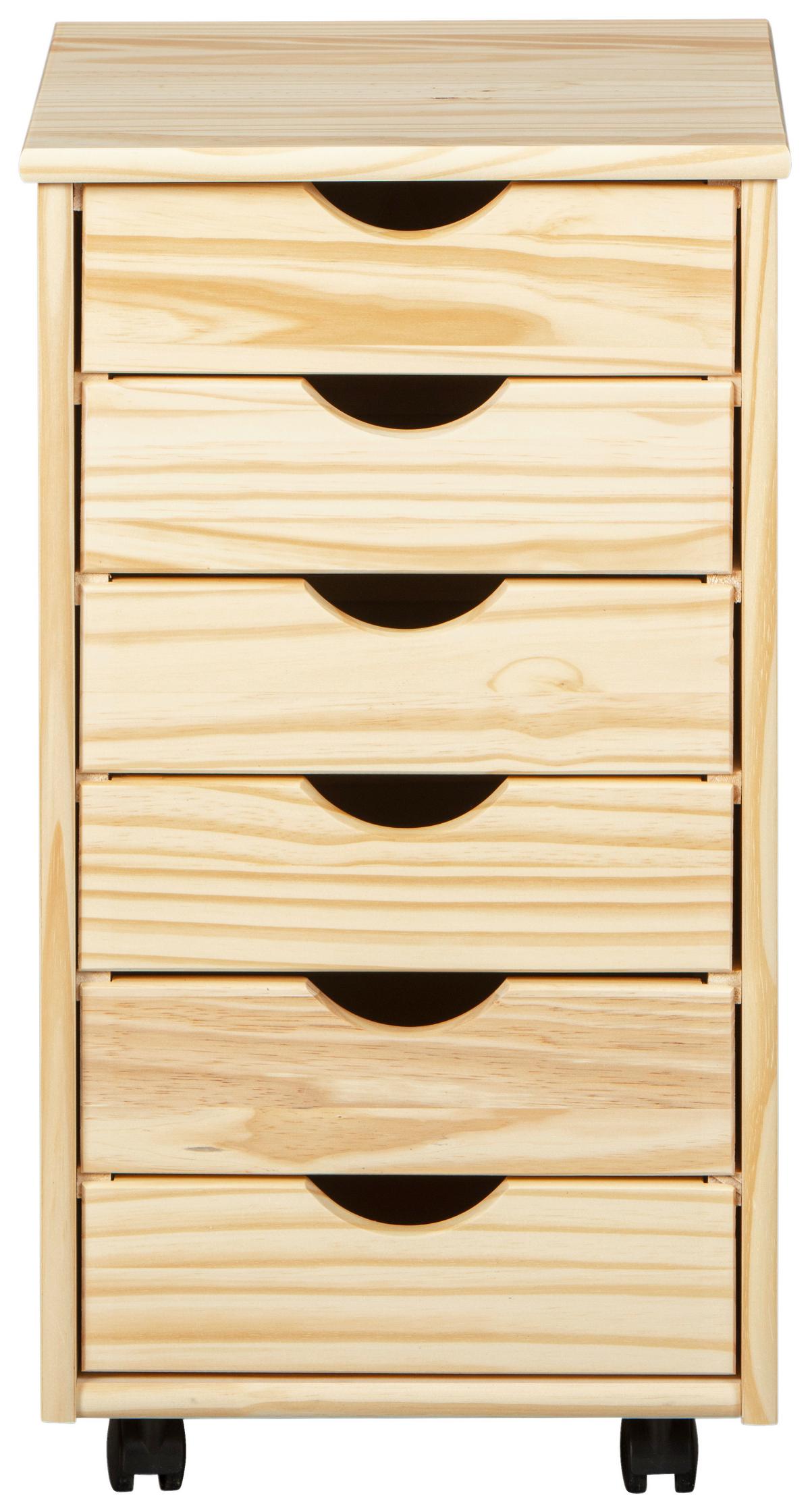 Rollcontainer Nils ca. 35x66x39 cm Kieferfarben - Kieferfarben, Basics, Holz/Kunststoff (35/66/39cm) - MID.YOU