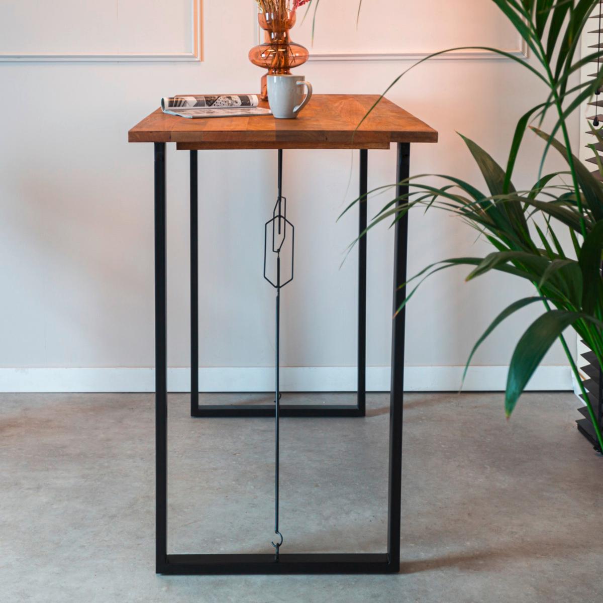 Bartisch INDUSTRIAL in Holz Braun ca.130x70x110cm - Schwarz/Braun, MODERN, Holz/Metall (130/70/110cm) - MID.YOU