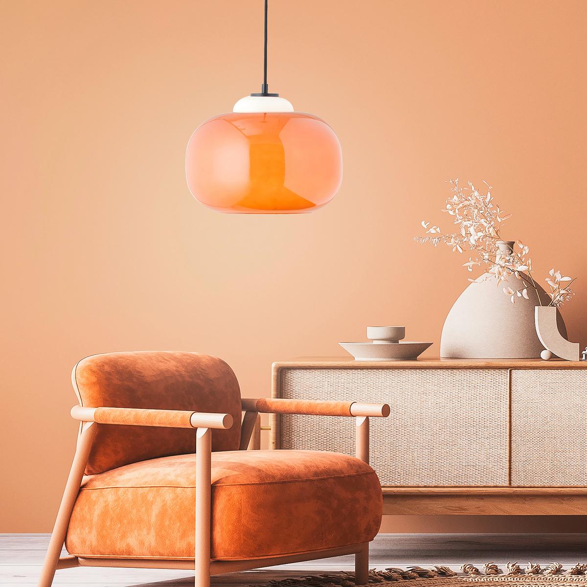Pendelleuchte Blop Orange max. 60 Watt - Orange, Design, Glas/Metall (30/128,5cm) - Brilliant