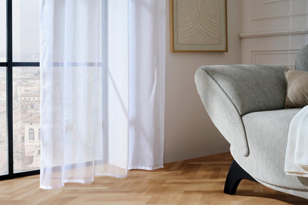 ZASŁONA NA PRZELOTKACH CRASH - biały, Basics, tkanina (135/245cm) - Boxxx