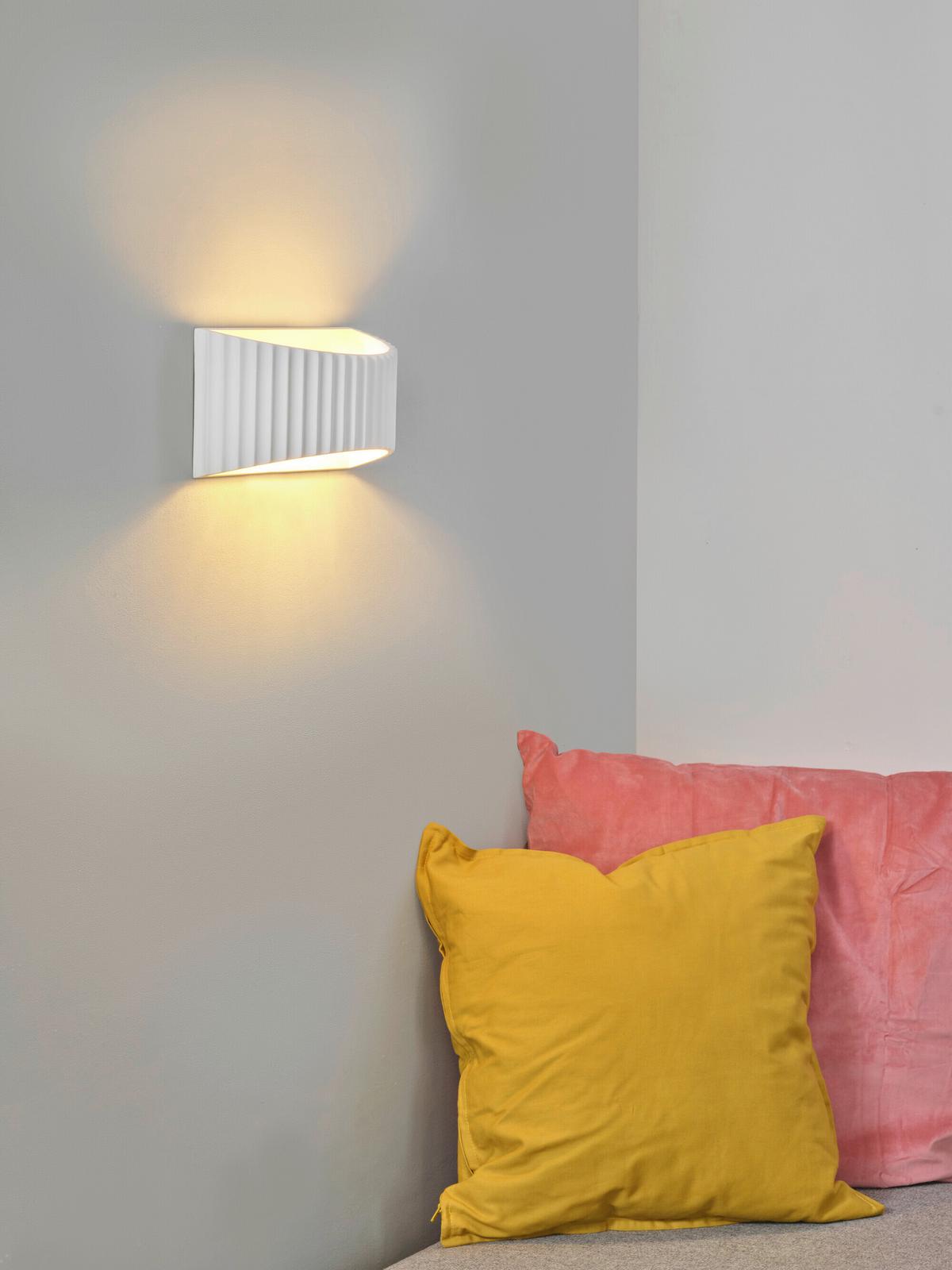 KINKIET DCR PLSTR BANDFLAT W 290 1XE27 - biały, Basics, kamień (29/11,8/15cm) - Osram