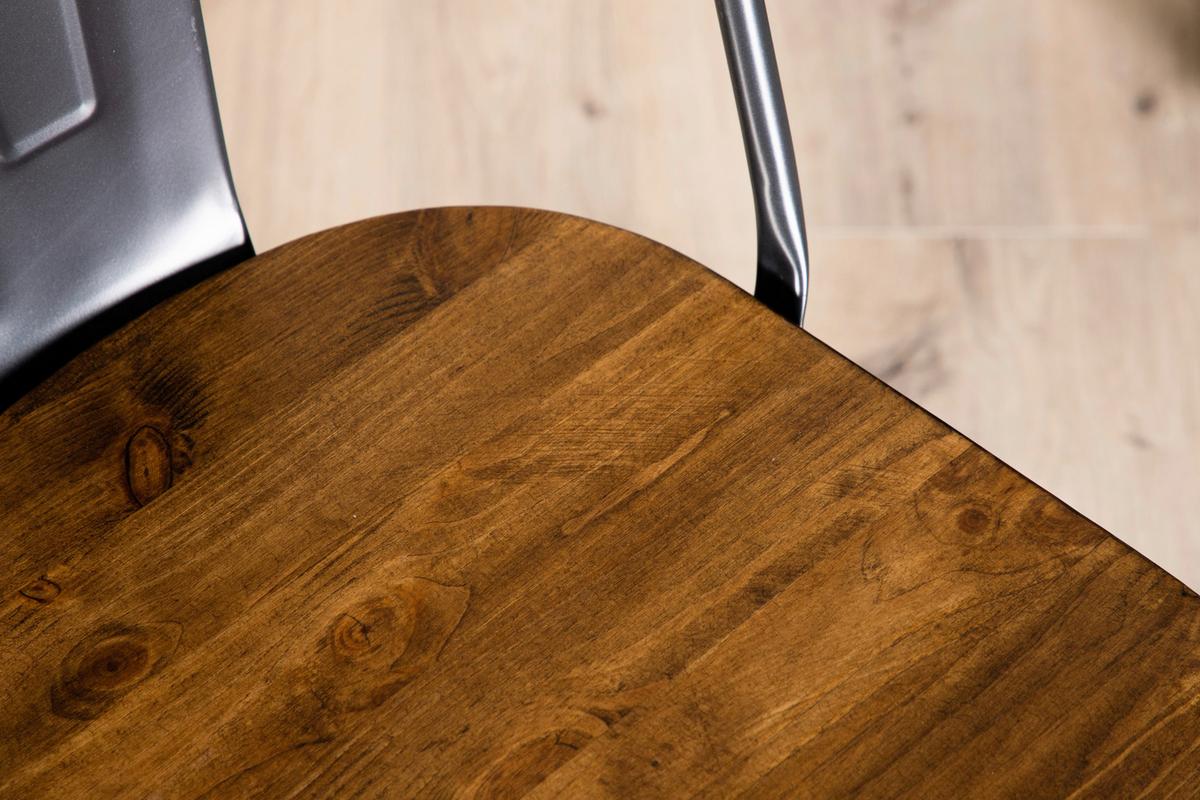 STUHL-SET TEMPE - Dunkelgrau/Dunkelbraun, Design, Holz/Metall (36/85/51cm) - Livetastic