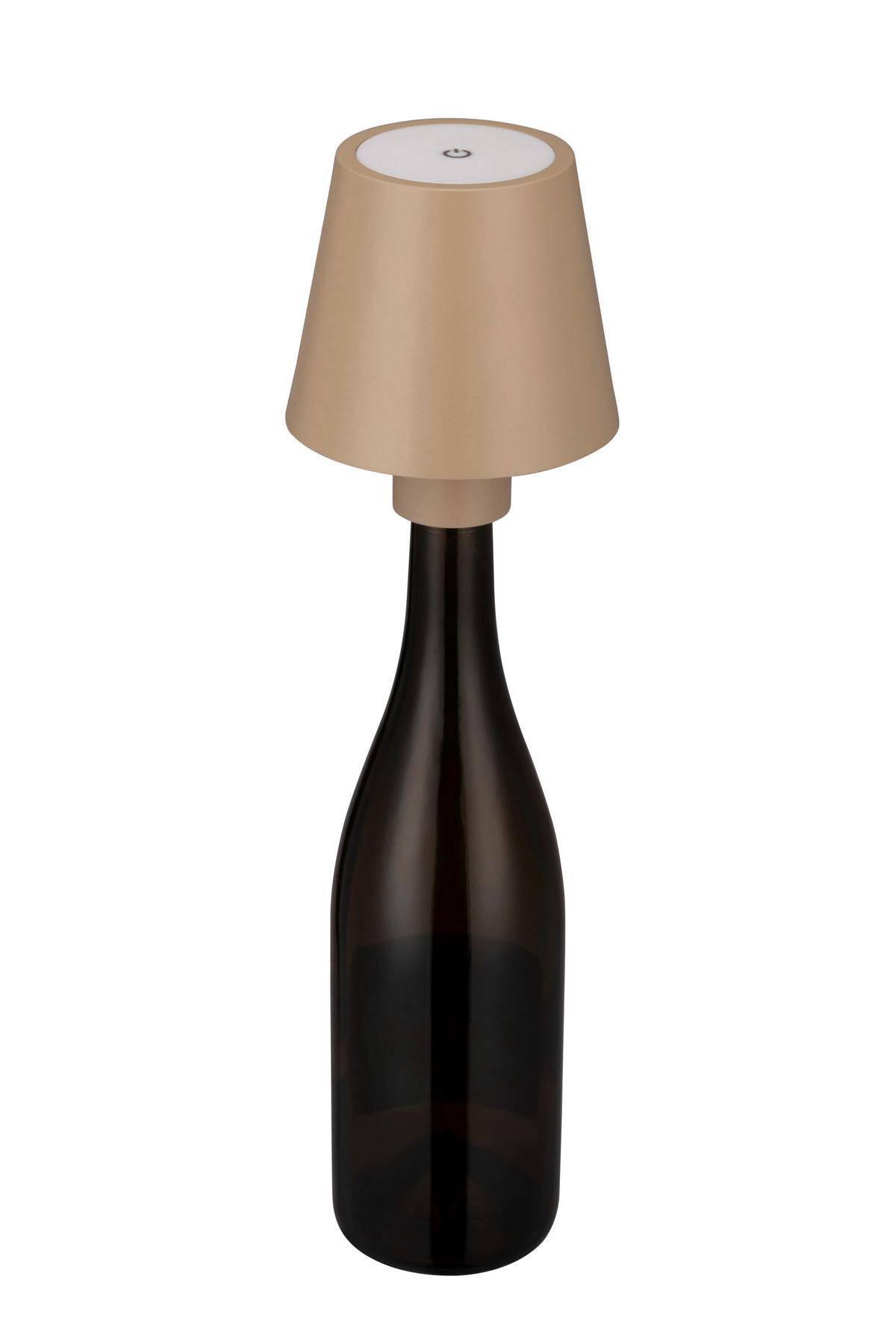 LAMPA STOŁOWA Z AKUMULATOREM BOTTLE *SBN* - kolor piaskowy, Konventionell, metal (11/12,2cm) - Novel