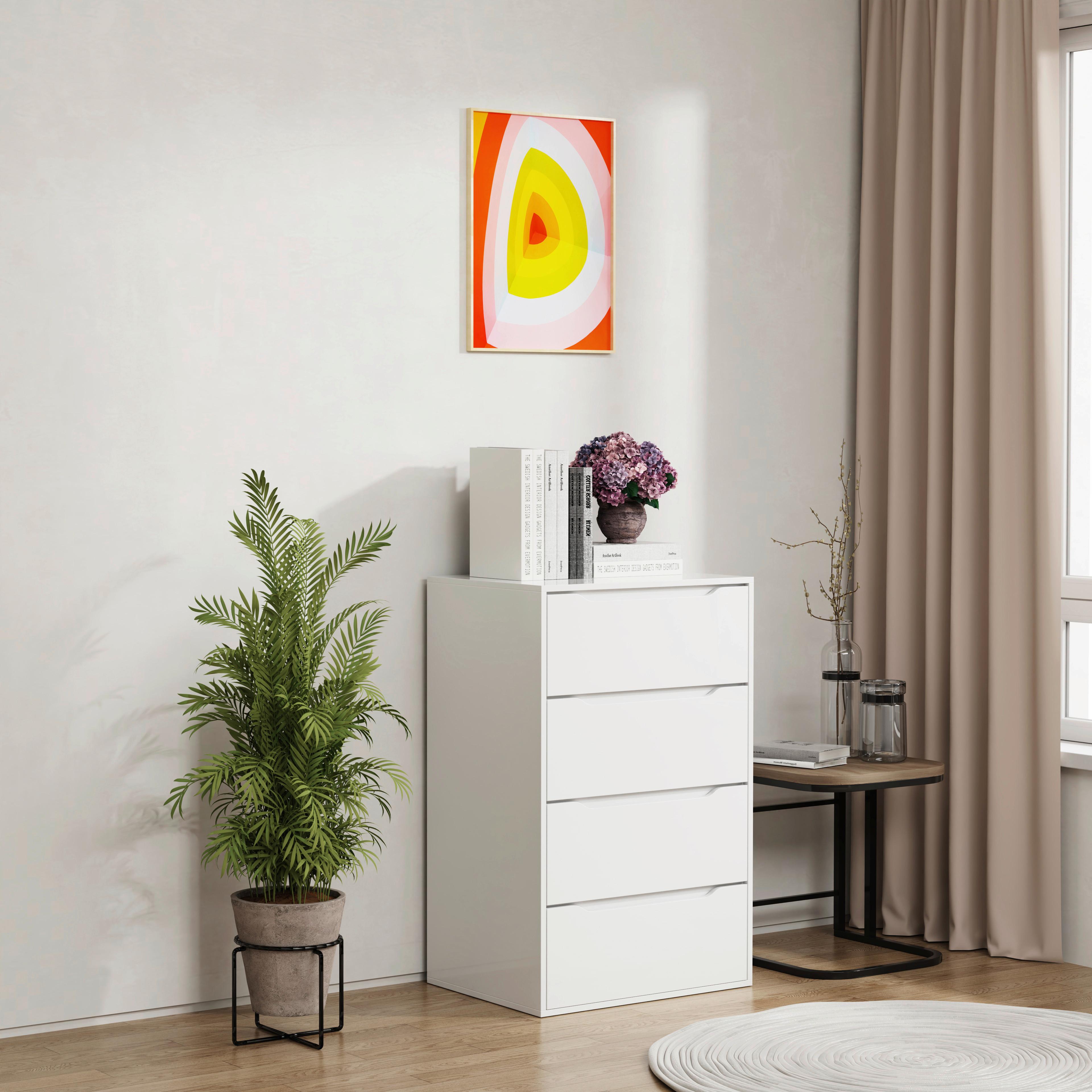 KOMMODE MALIRA XL - Weiss, Design, Holzwerkstoff (65/102/48cm) - MID.YOU