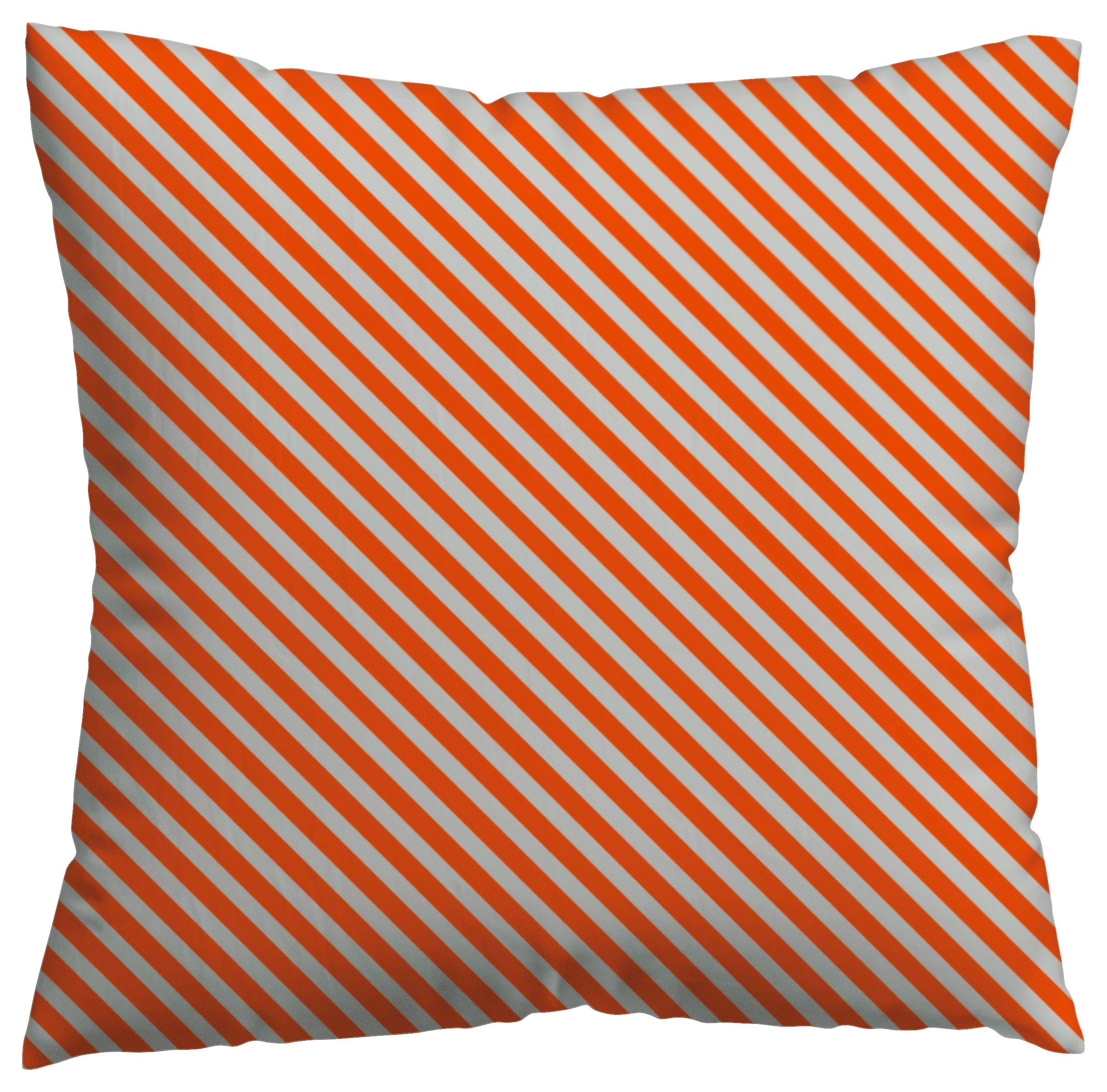 Kissenbezug Woven Satin Weiß/Taupe ca. 40x40cm - Rot/Hellgrau, Basics, Textil (40/40cm) - Schlafgut