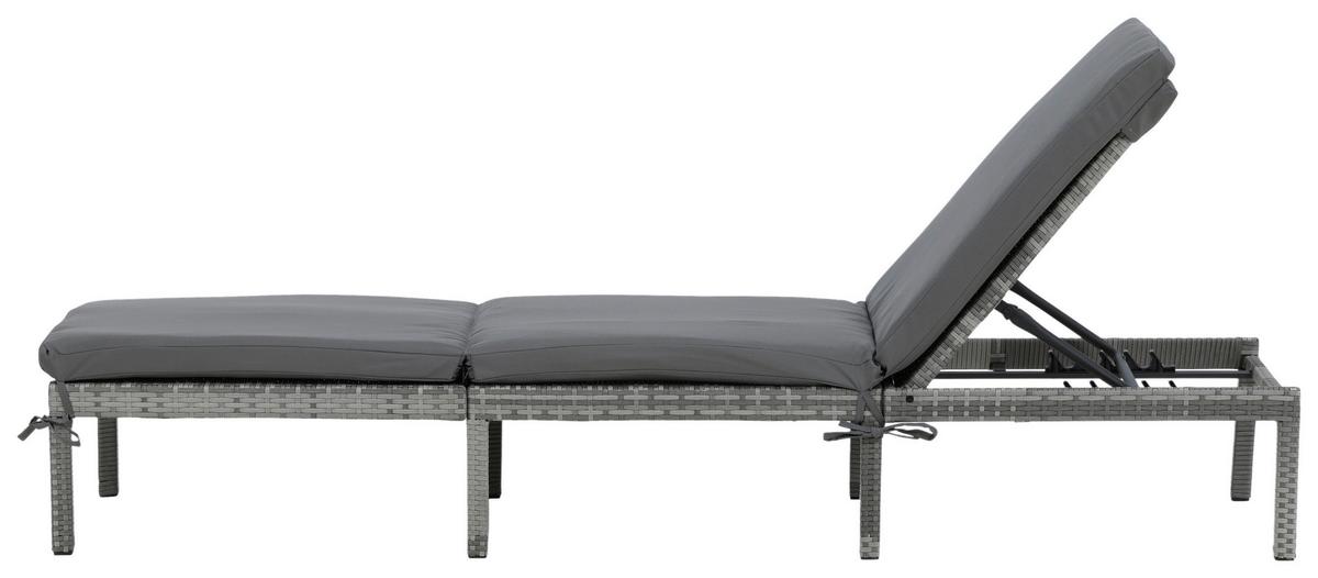 Gartenliege Bilbao ca. 59x84x198 cm Grau - Grau, KONVENTIONELL, Kunststoff/Textil (59/84/198cm) - Gardenson