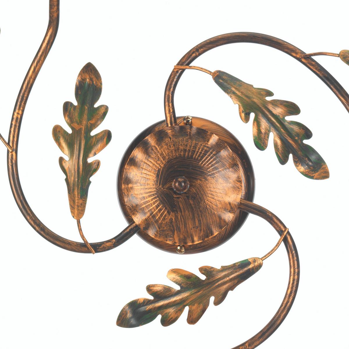 Deckenleuchte Quercia Bronze/Olivgrün max. 6 Watt - Bronzefarben/Olivgrün, ROMANTIK / LANDHAUS, Glas/Metall (50/50/20cm)