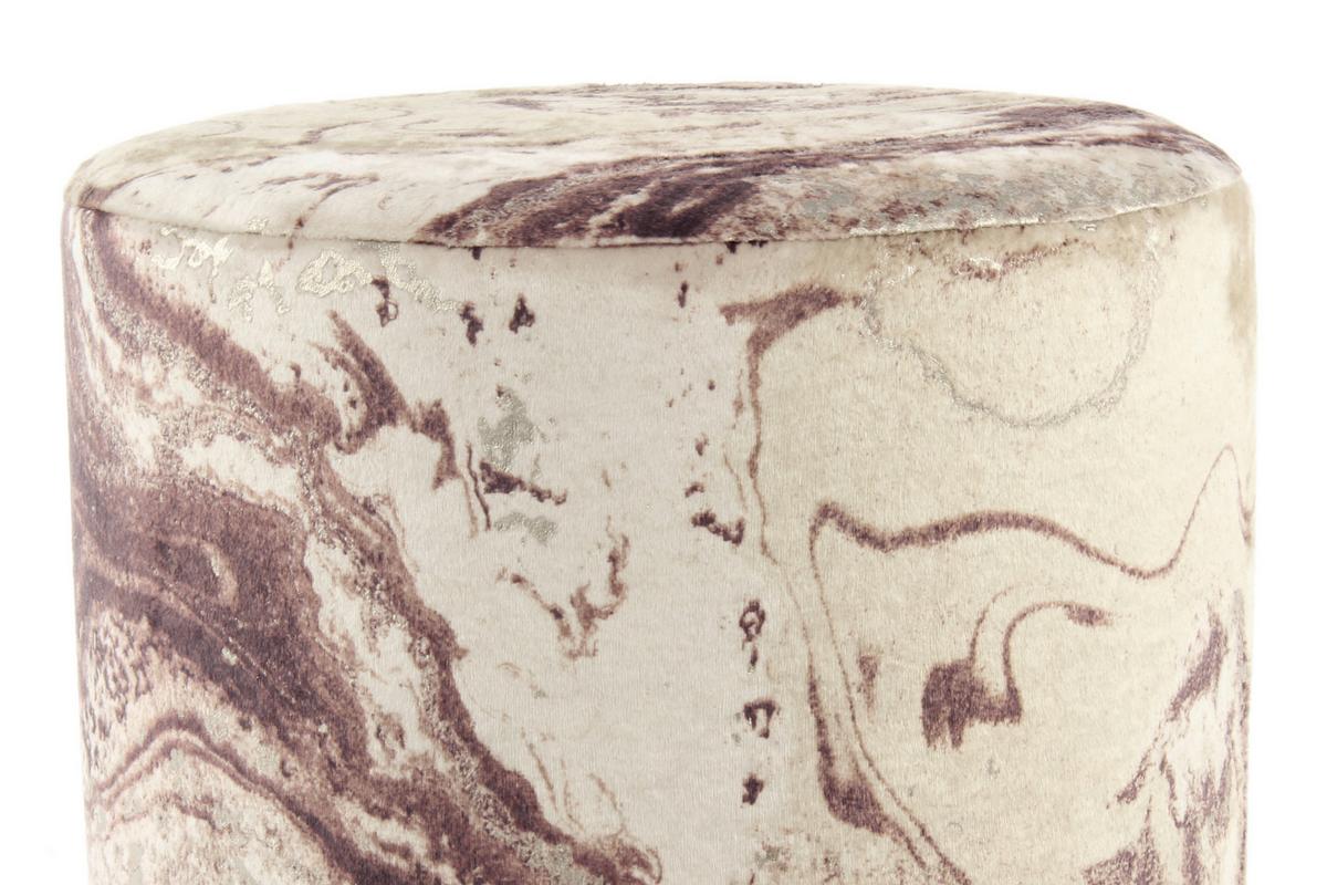 HOCKER GIPSY 325 - Goldfarben/Bronzefarben, Design, Textil/Metall (35/46/35cm) - Kayoom