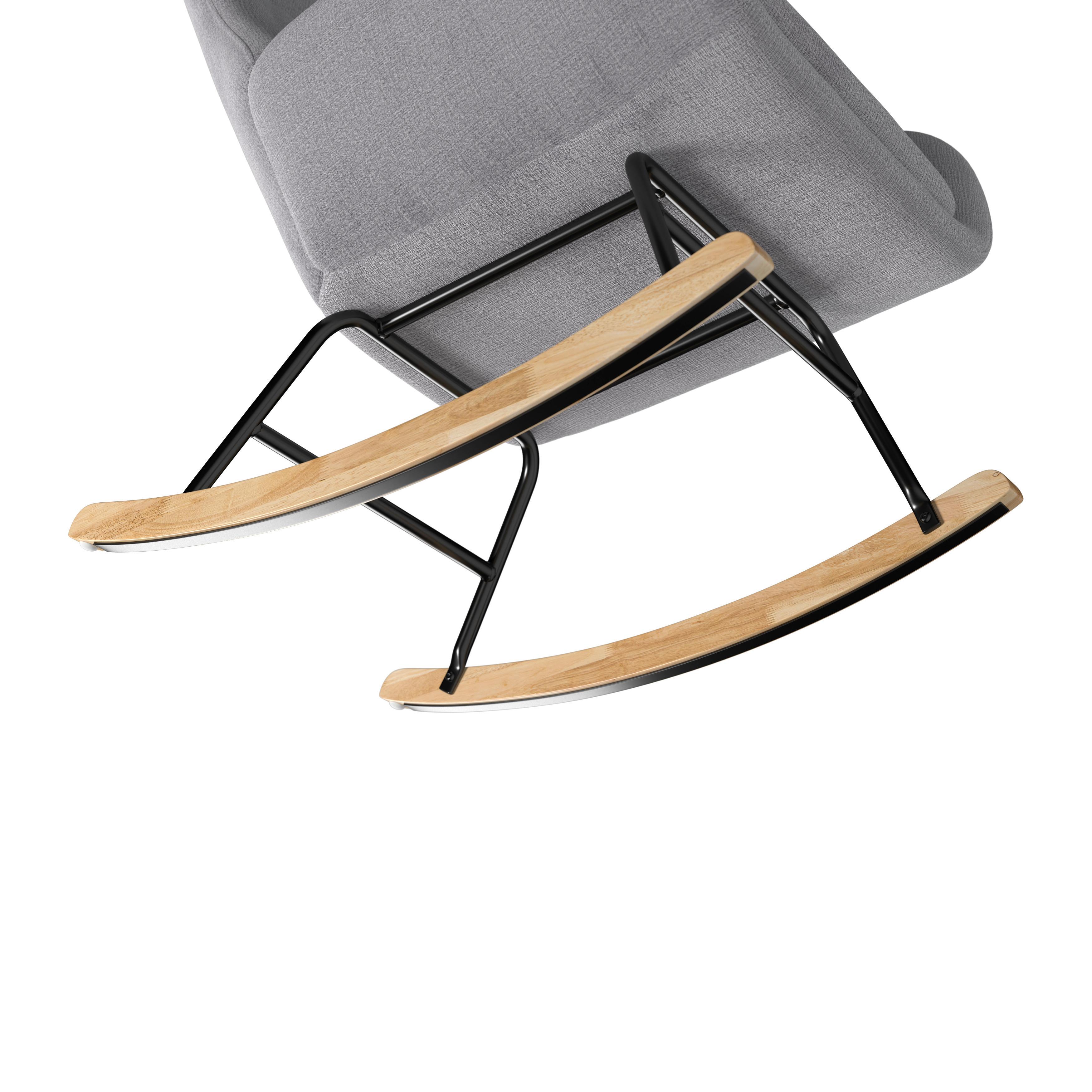 RELAXFÅTÖLJ EMILIO - grå/naturfärgad, Modern, metall/trä (68/92/87cm) - Bessagi Home