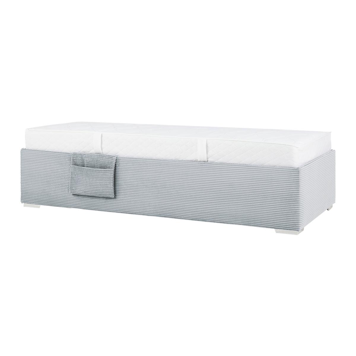 Bett Remi Graublau ca. 90x200cm - Chromfarben/Graublau, KONVENTIONELL, Holz/Kunststoff (90/200cm) - Mömax