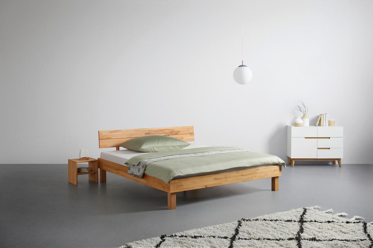 Bett aus Massiv Holz ca. 180x200cm - Naturfarben, Konventionell, Holz (180/200cm) - Zandiara