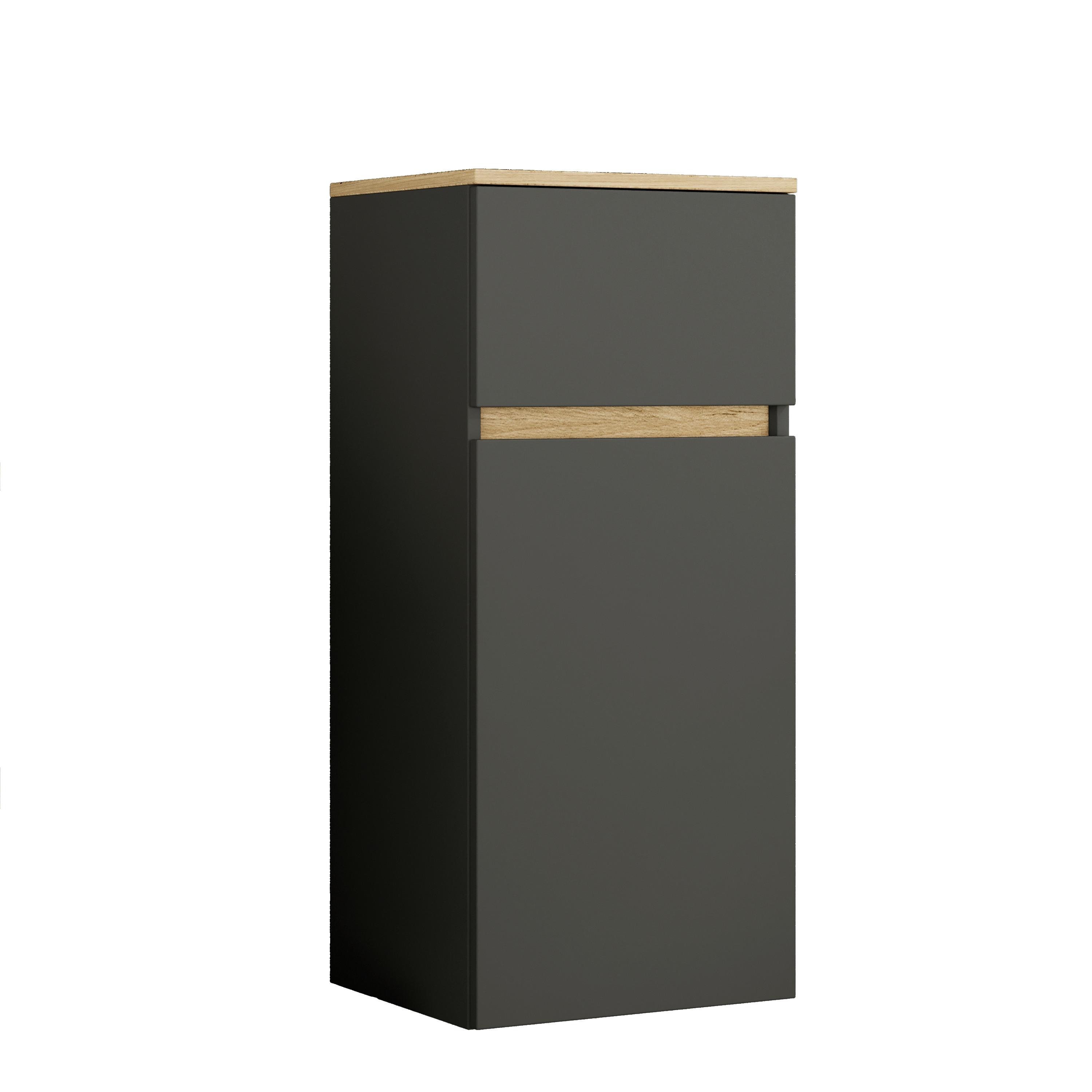 Midischrank Cosila - Honigeiche/Anthrazit, Trend, Holzwerkstoff (41/90/35cm) - MID.YOU