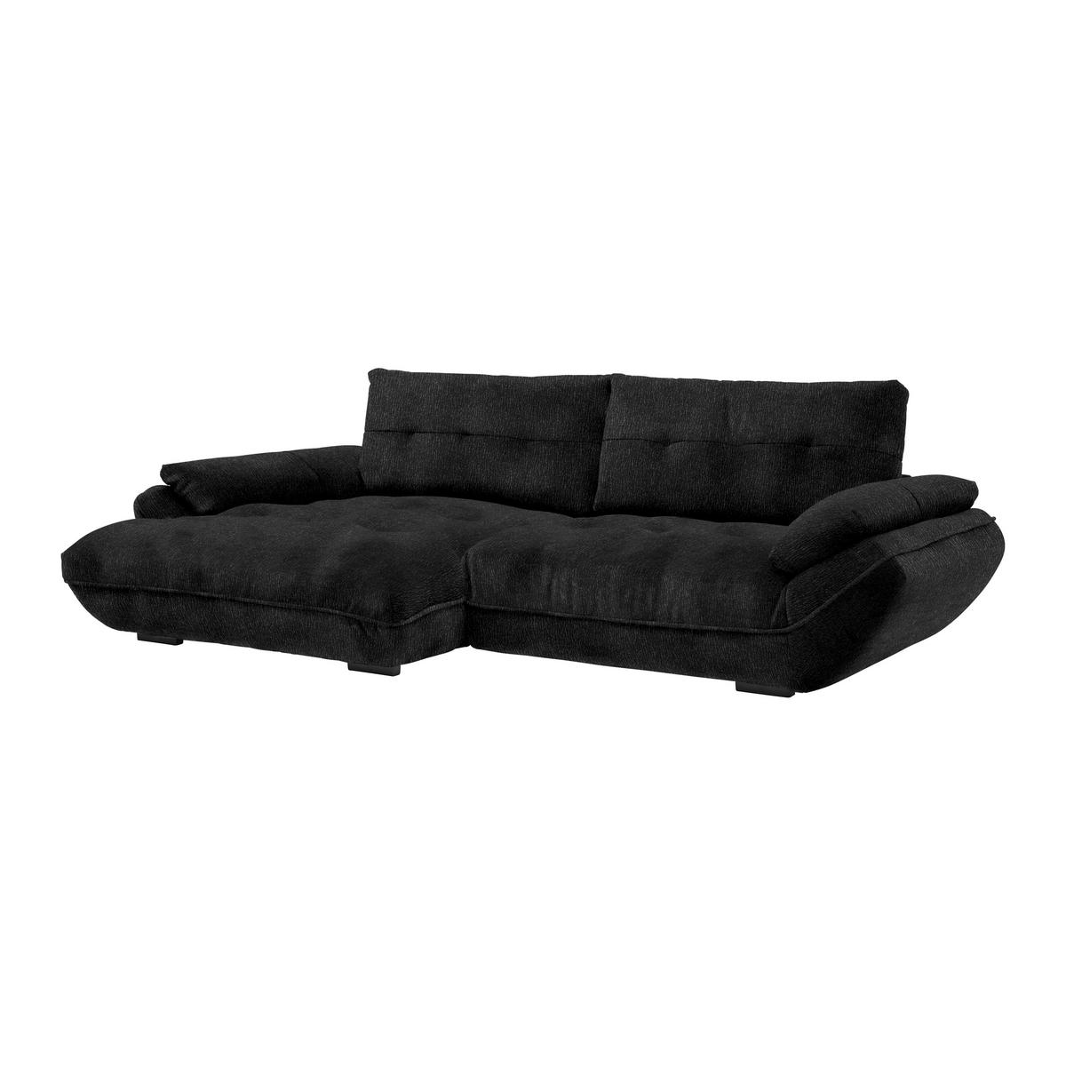 Wohnlandschaft Vivo Schwarz - Schwarz, MODERN, Kunststoff/Textil (179/63/317cm) - Premium Living