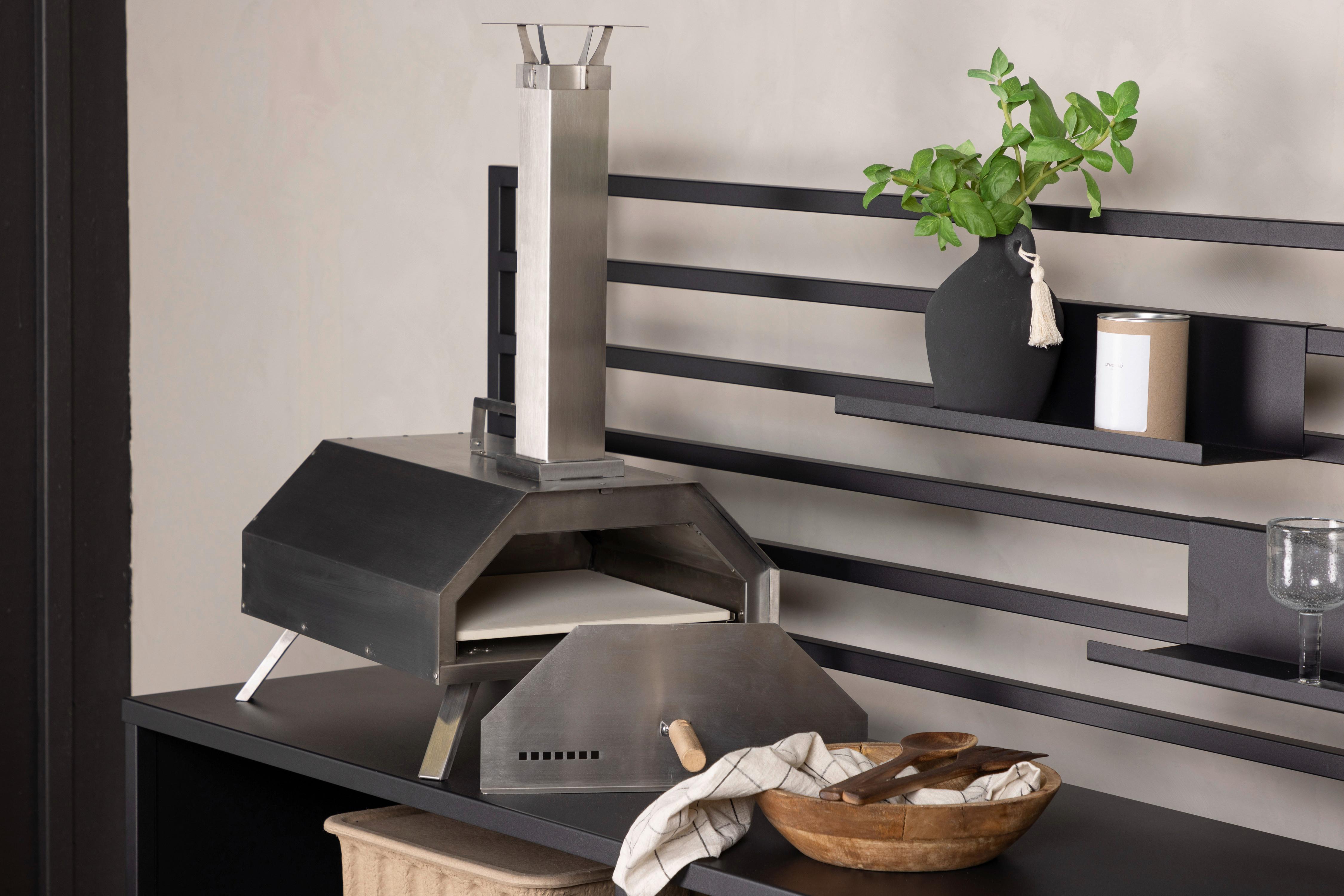 Pizzaofen Hamna ca. 76,4x68,1x40 cm Silber - Silberfarben, KONVENTIONELL, Metall (76,4/68,1/40cm) - Gardenson