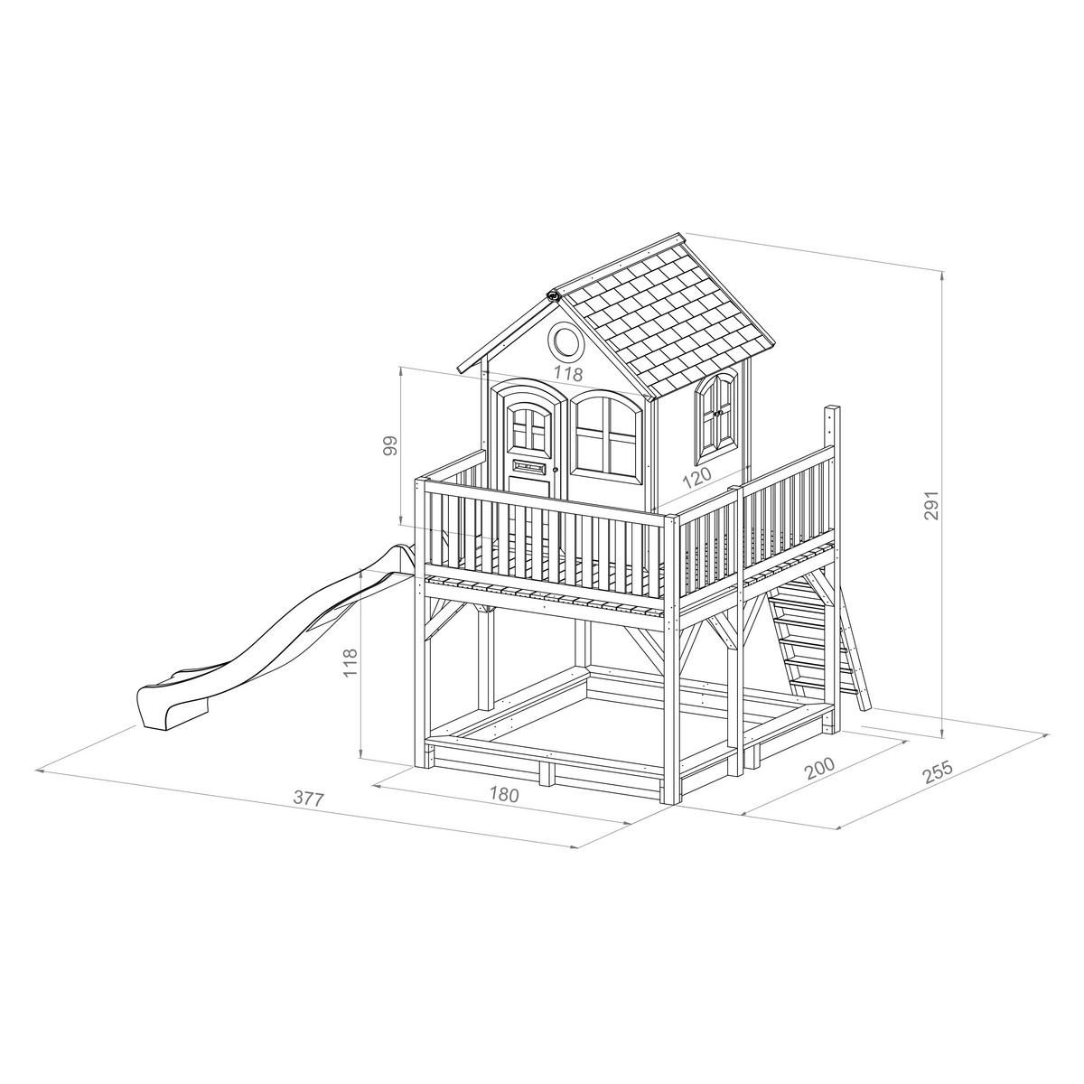 Spielturm Liam aus Zedernholz - Hellgrün/Braun, Basics, Holz (613/291/277cm) - Ambia Garden