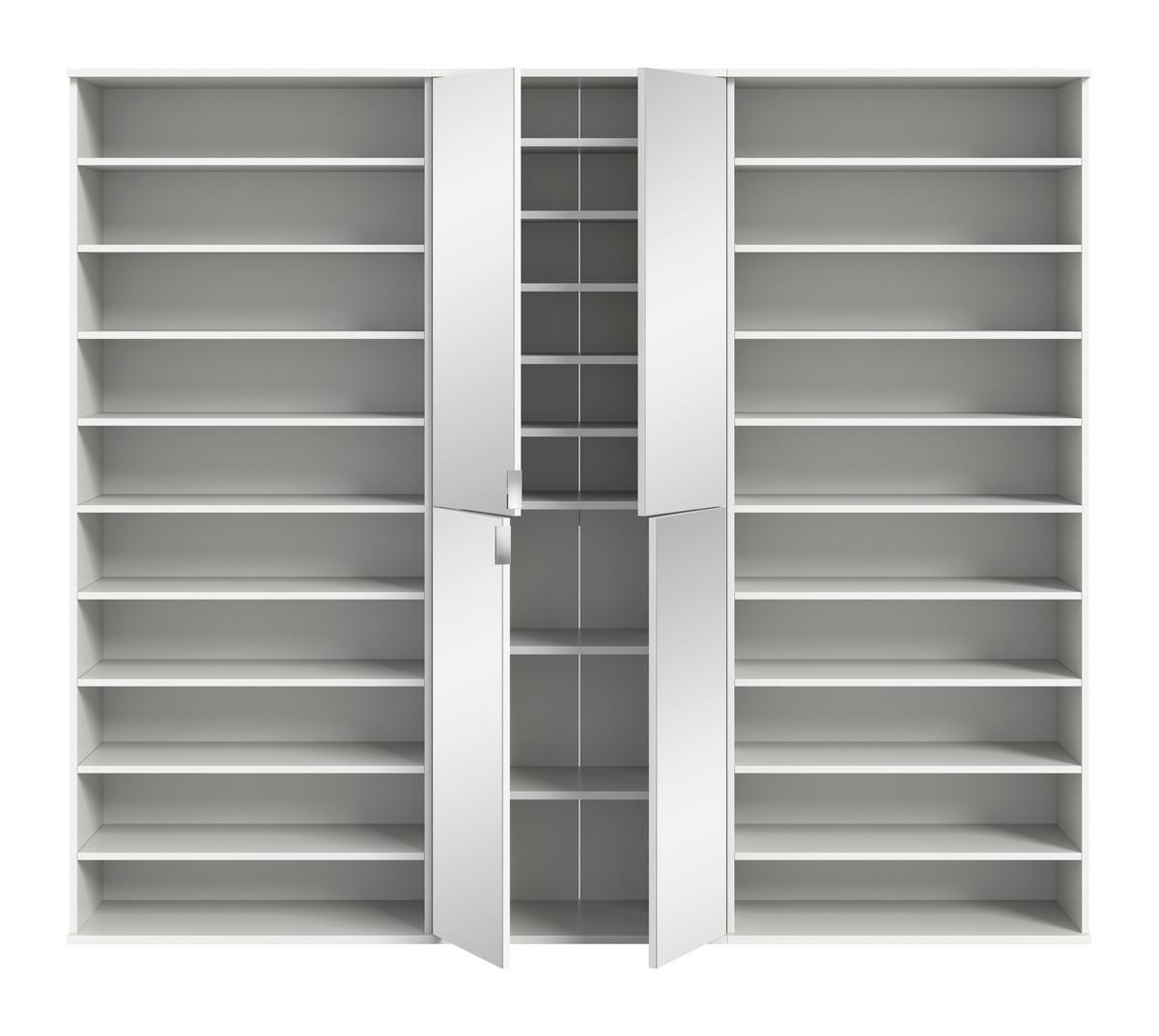 GARDEROBE PROJEKT X - Weiss Hochglanz/Weiss, Design, Holzwerkstoff (222/193/34cm) - Livetastic