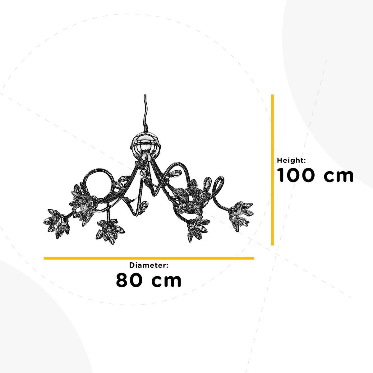 Hängeleuchte Ninfea Chromfarben max. 3 Watt - Chromfarben, KONVENTIONELL, Glas/Metall (80/100cm)