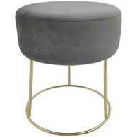Hocker Marilyn Grau Samt - Goldfarben/Grau, Design, Textil/Metall (35,5/40,5/35,5cm) - Echtwerk