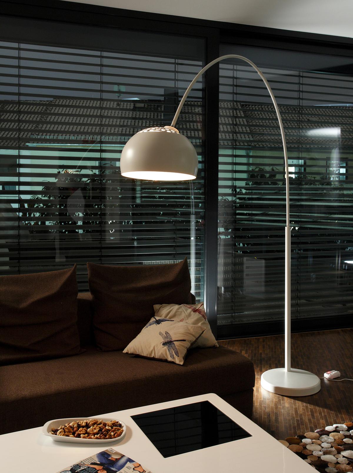 Svetilka V Obliki Loka Bogen - bela, Design, kamen/kovina (165/195/33cm) - P & B