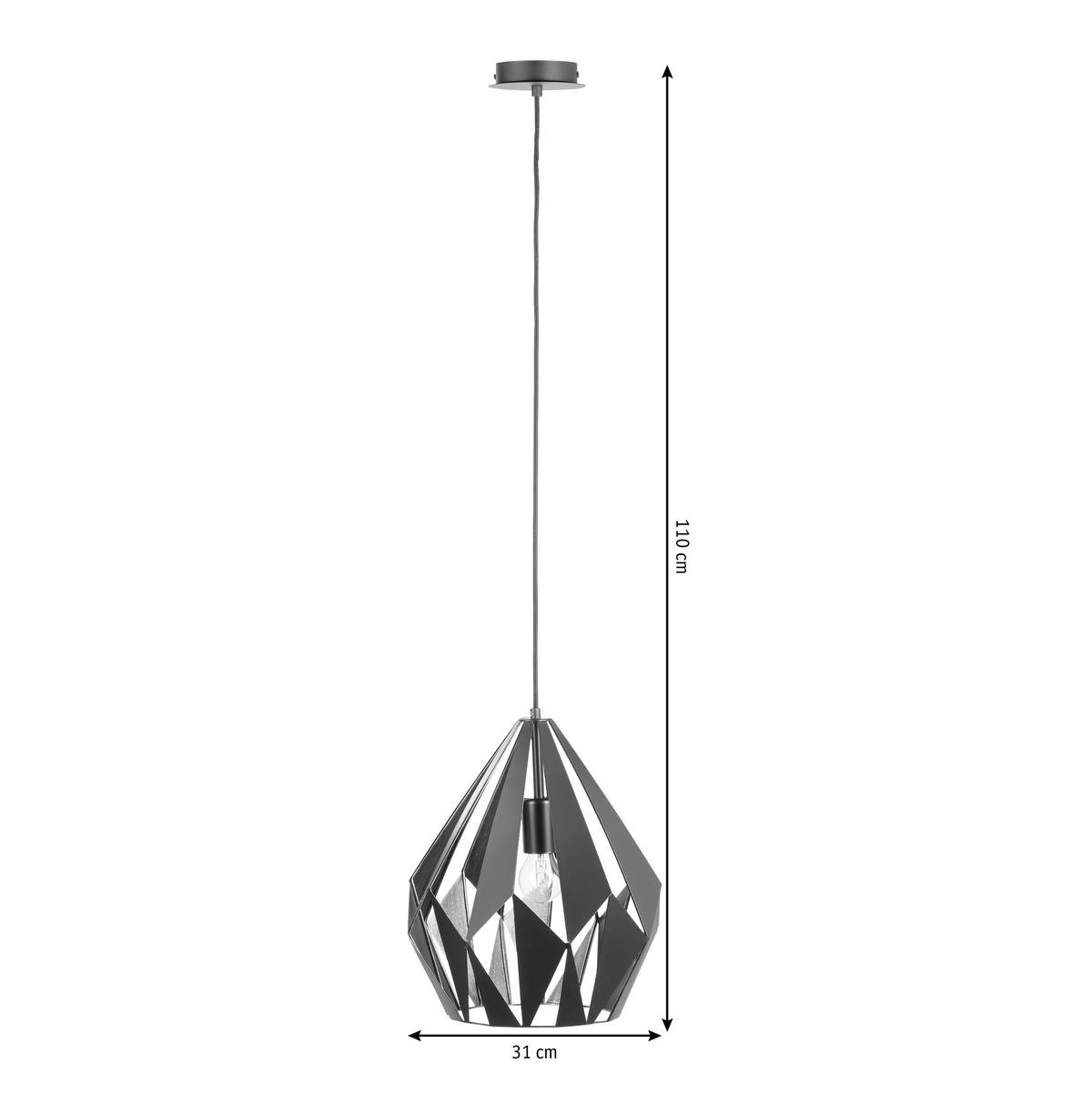 LAMPA WISZĄCA 78259 CARLTON 1 - czarny/kolor miedziany, Konventionell, metal (31kg) - Marama