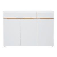 Sideboard Dallas Weiß/Eiche Artisan - Schwarz/Weiß, MODERN, Holzwerkstoff/Kunststoff (150/107/38cm) - Mömax