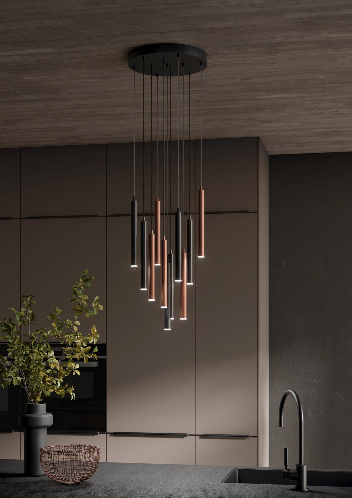 LAMPA WISZĄCA LED CALINA MR32169132 - czarny/biały, Design, tworzywo sztuczne/metal (40/150cm) - Musterring