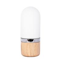 Tischleuchte Ganro 400 Weiss / Holz - Weiss, Trend, Glas/Holz (14/14/33cm) - Kayoom