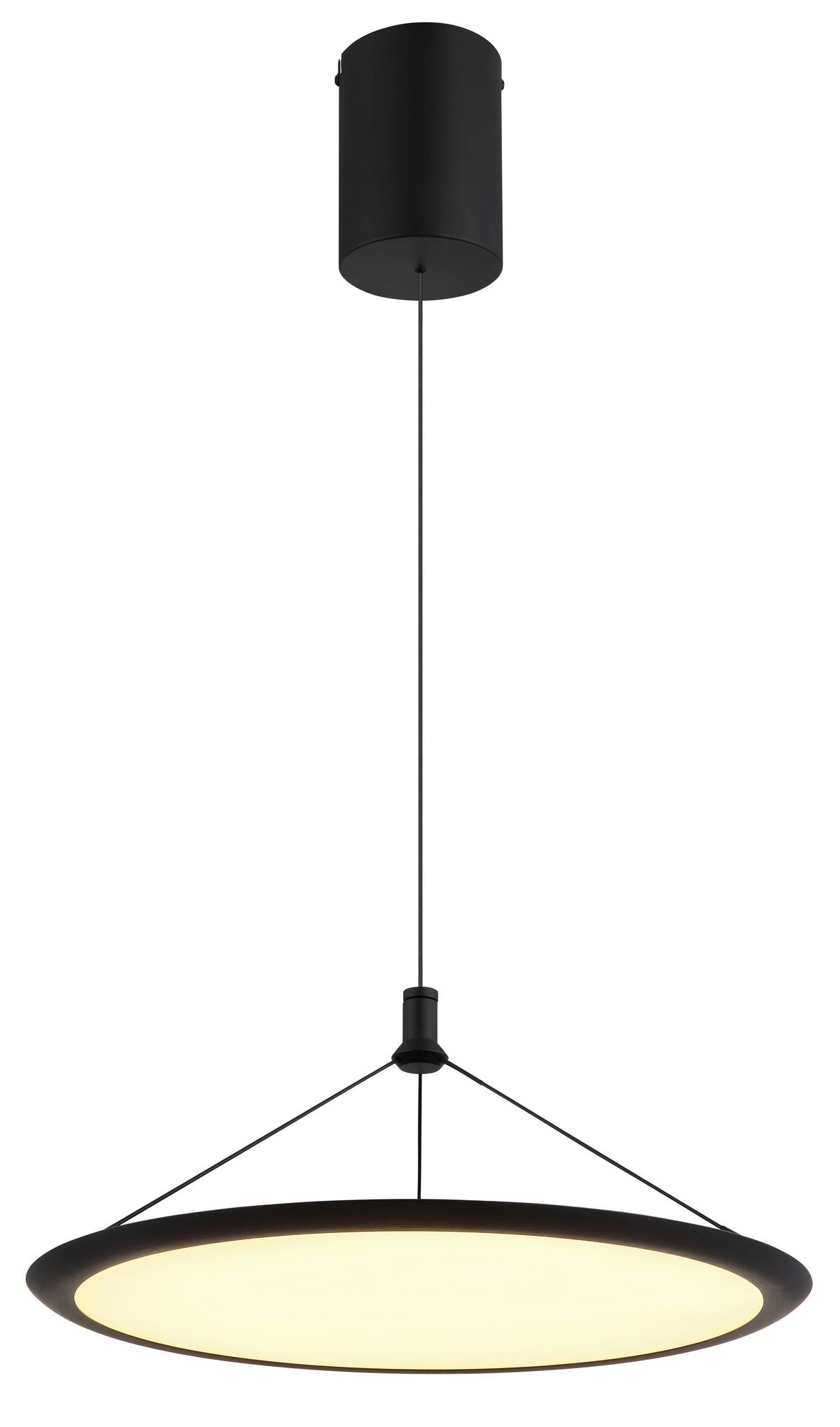 Viseča Led-svetilka Suna, S Sijalko - črna/opal, Design, kovina/umetna masa (50,8/150cm) - Globo