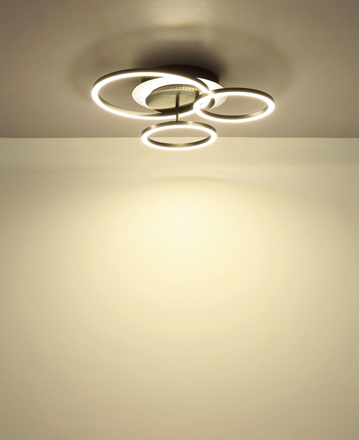 Led Stropna Svjetiljka Norberto - bijela/srebrne boje, Design, metal/plastika (46/42/11,5cm) - Globo