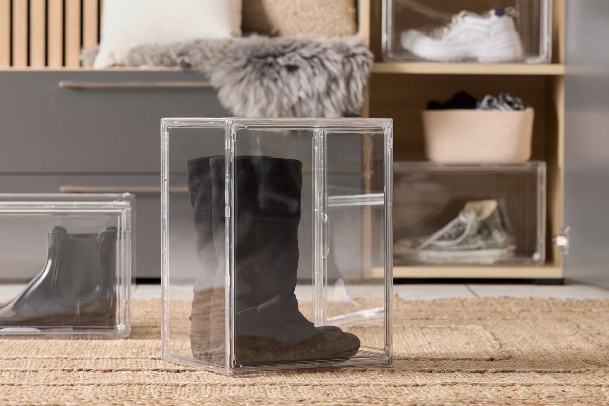 SCHUHBOX LARISSA -EXT- - Klar, KONVENTIONELL, Kunststoff (36/23/27cm) - Modern Living