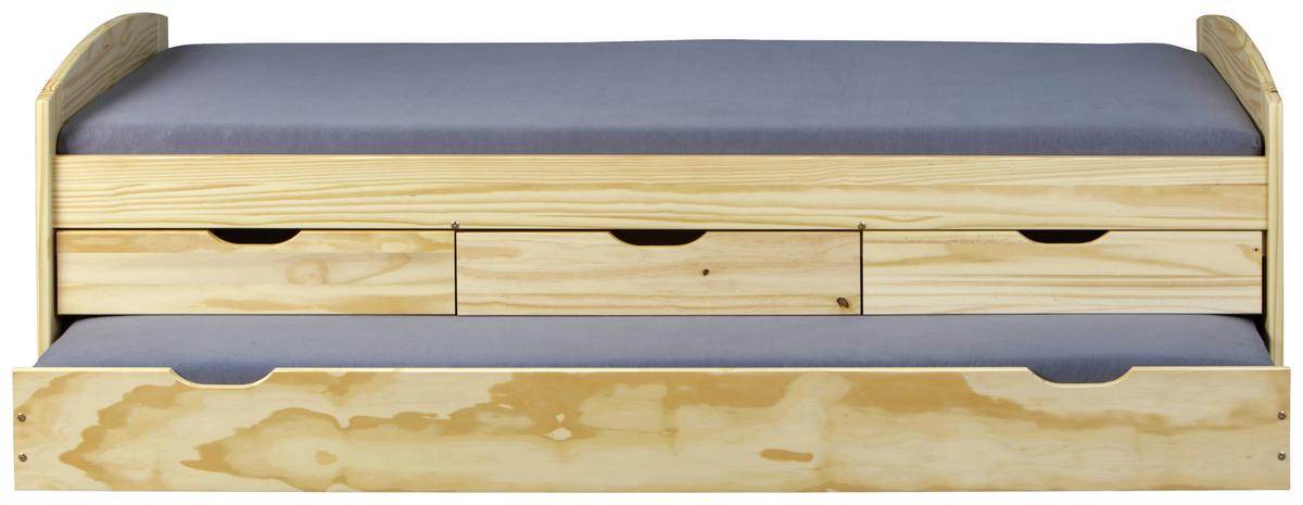 Ausziehbett Marinella Kiefer - Kieferfarben, Basics, Holz/Kunststoff (90/200cm) - MID.YOU