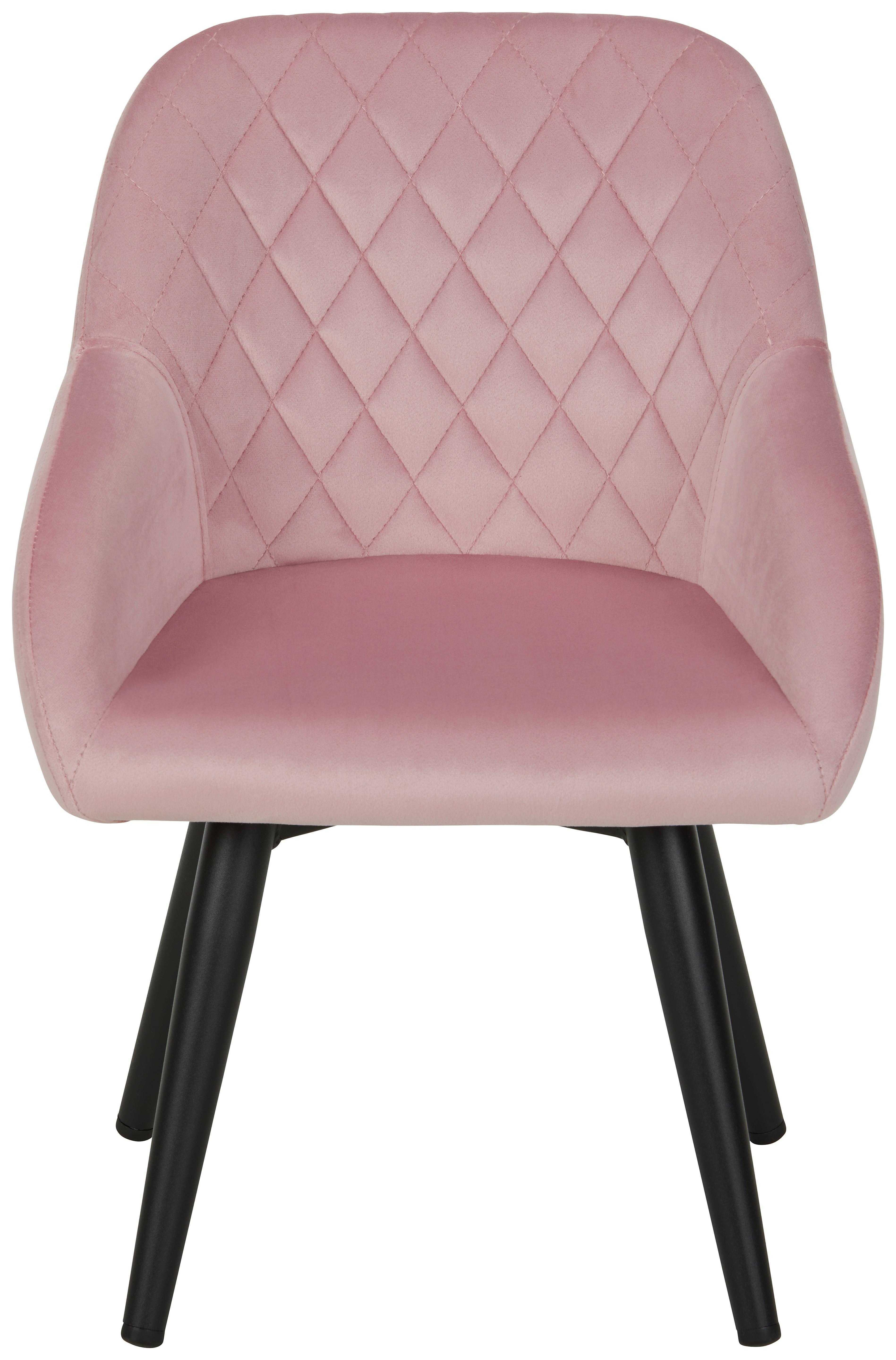 Kinderstuhl Mahe in Rosa Samtbezug - Rosa, KONVENTIONELL, Holz/Textil (32/55/33cm) - Mömax