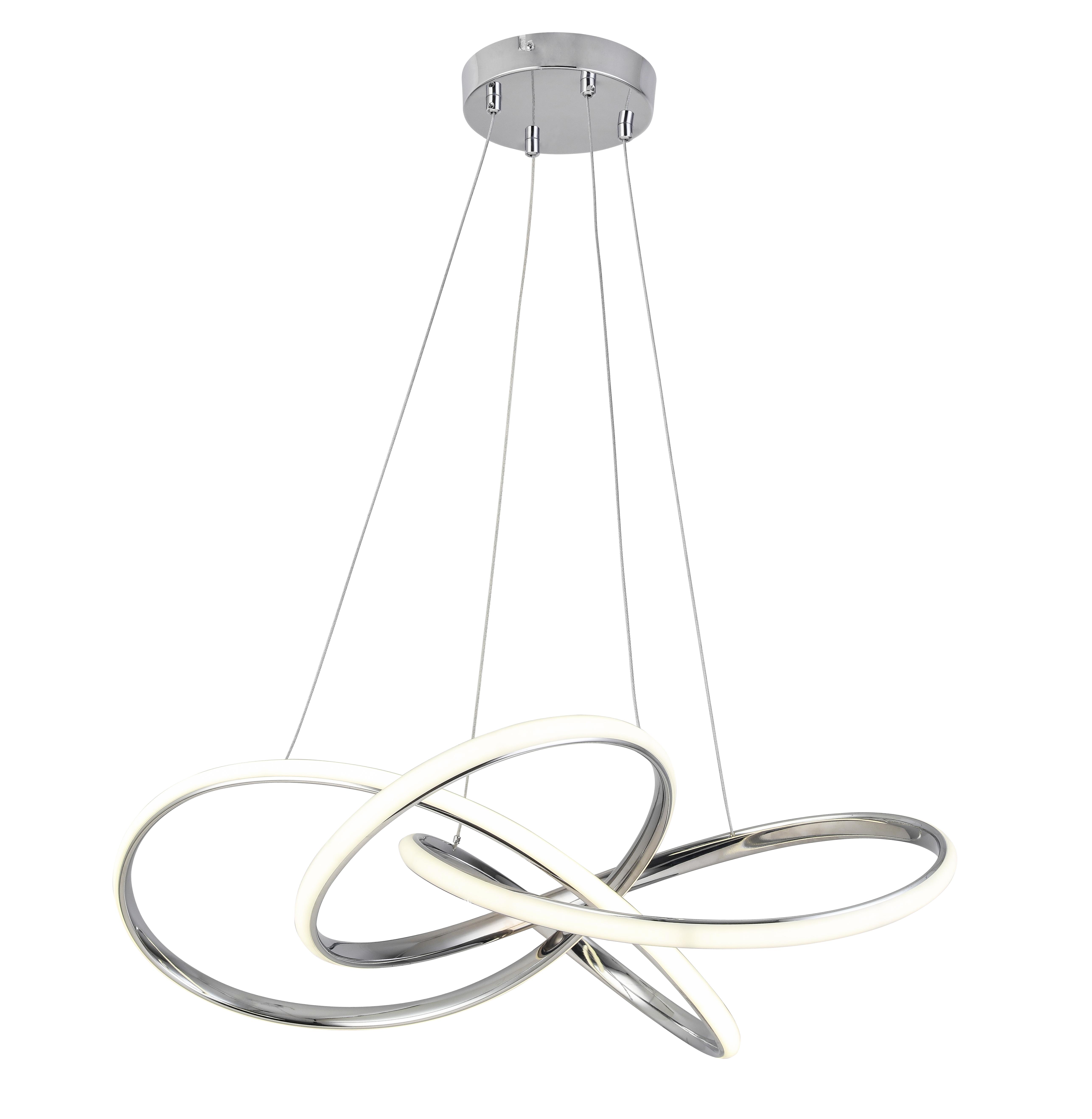 Viseča Led-svetilka Lenore - krom, Moderno, kovina/umetna masa (60/120cm) - Premium Living