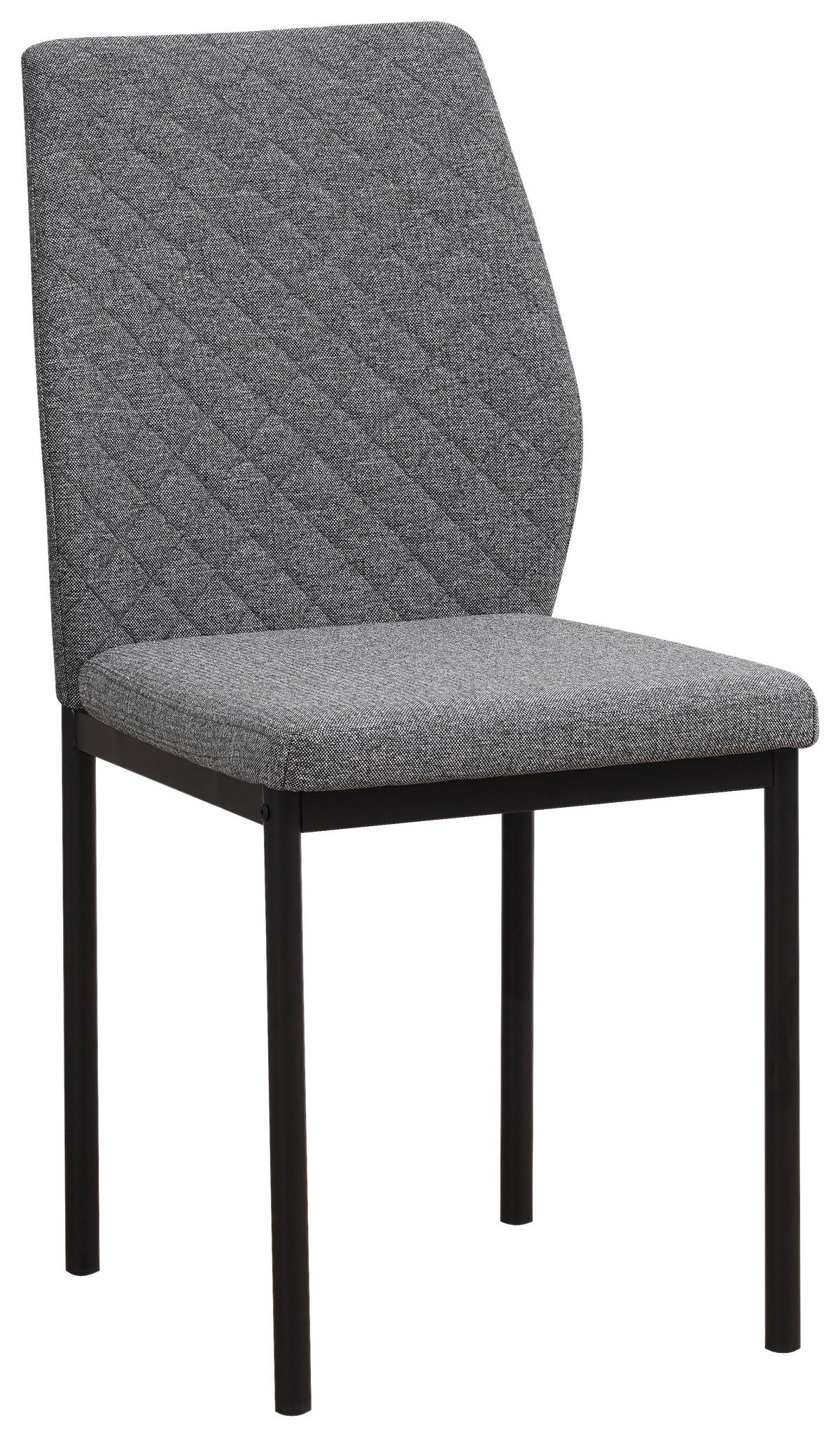 Stuhl Mia in Grau - Schwarz/Grau, Basics, Textil/Metall (44/90/56cm) - Based