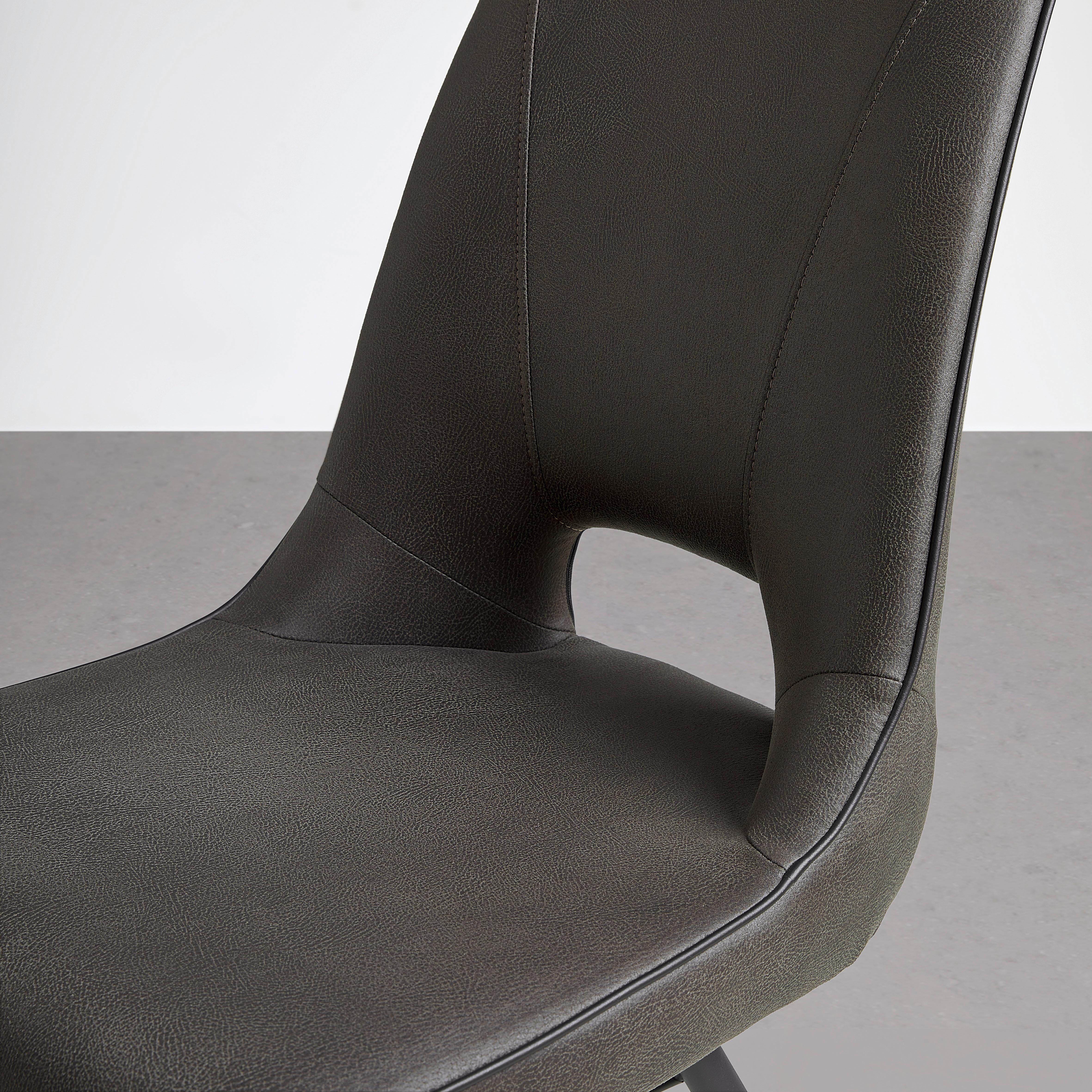 STOL CELINA -TOP- - grå/svart, Modern, metall/trä (47/91.5/62cm) - Mömax