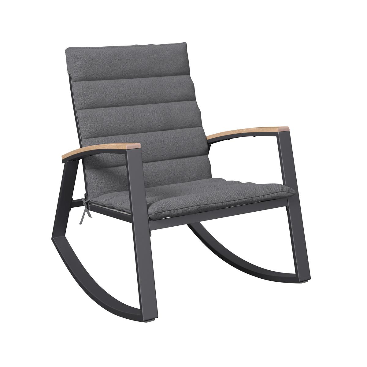 Balkonset Relax Naturfarben/Dunkelgrau - Dunkelgrau/Naturfarben, Basics, Glas/Holz (82/64/84cm)