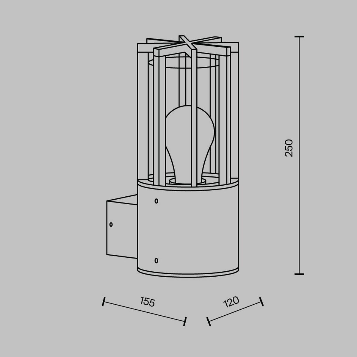 Außenwandleuchte Barrel Graphitfarben max. 15 Watt - Graphitfarben, Modern, Metall (25/12/15,5cm) - MAYTONI
