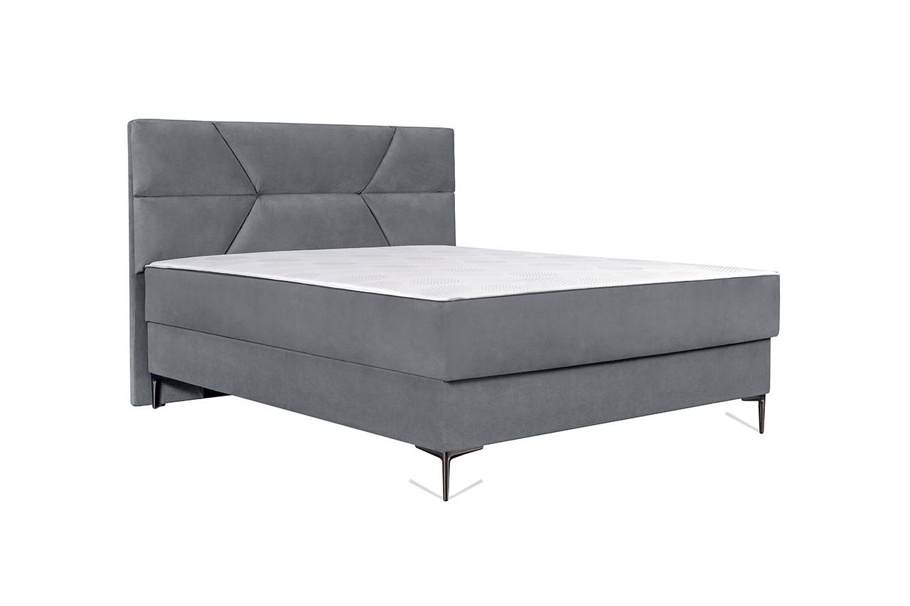 Kárpitozott Ágy Luka - szürke, Konventionell, faalapú anyag/textil (160/200cm)