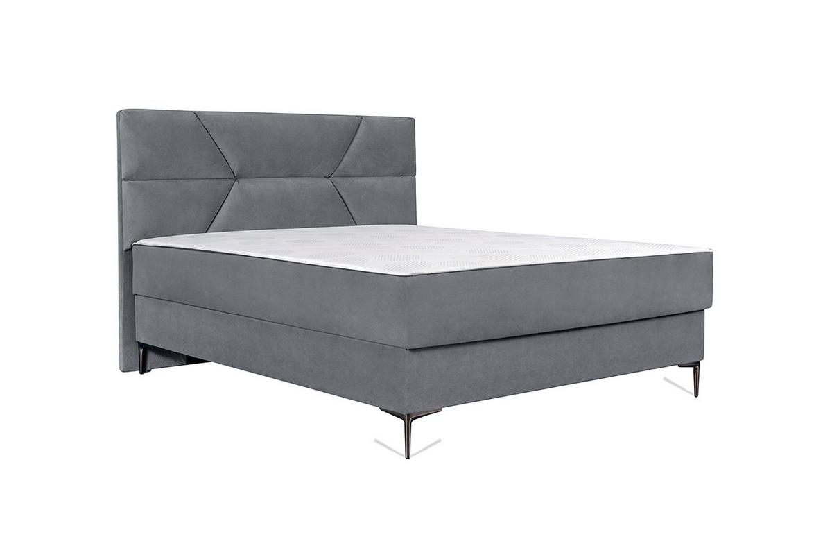 Kárpitozott Ágy Luka - szürke, Konventionell, faalapú anyag/textil (160/200cm)