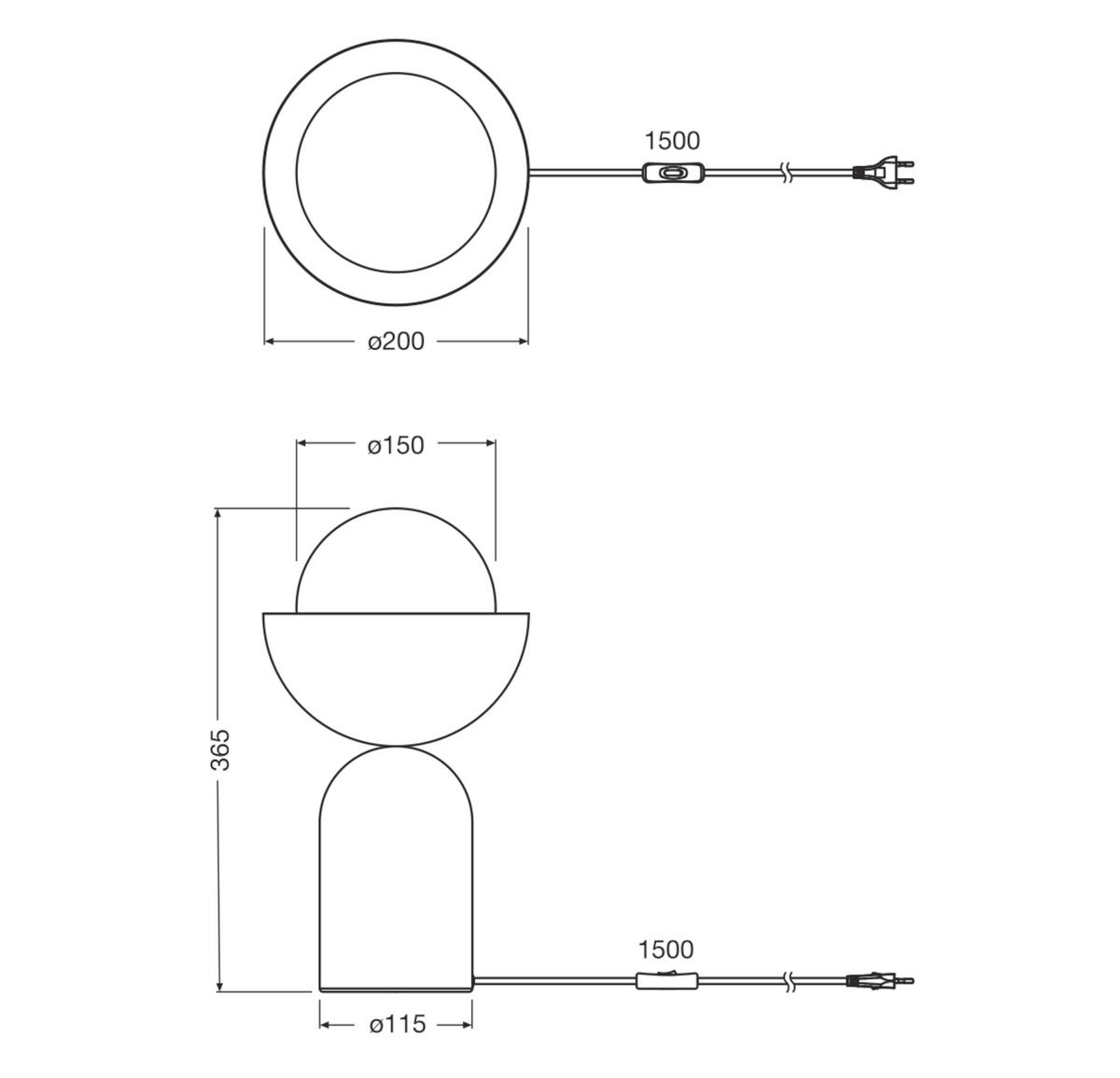 LAMPA STOŁOWA DECOR BOWL TABLE E14 BL - różowy/niebieski, Basics, metal/szkło (20/36,5cm) - Osram