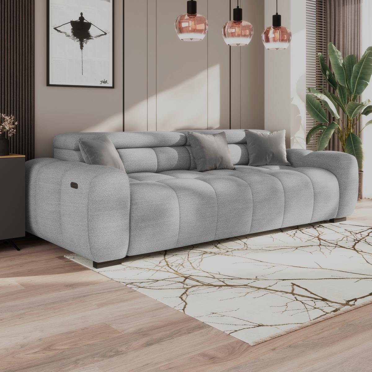 Velika Sofa Bull - tamno siva/crna, Design, tekstil/plastika (248/77-97/108cm) - Luca Bessoni