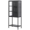 VITRINE CUBE -TREND- - Klaar/Zwart, Modern, Glas/Metaal (60/146/34cm) - Mömax